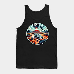 An Suv Crossing A Lava Field, Sleek Trek Tank Top